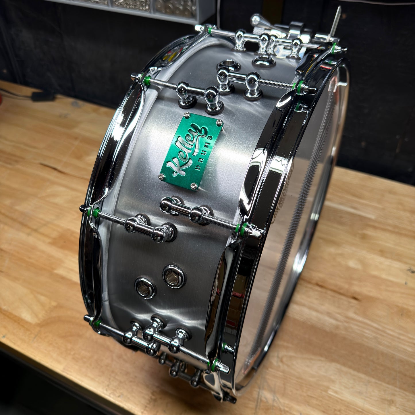 5.5x14, hand brushed Aluminum Snare Drum