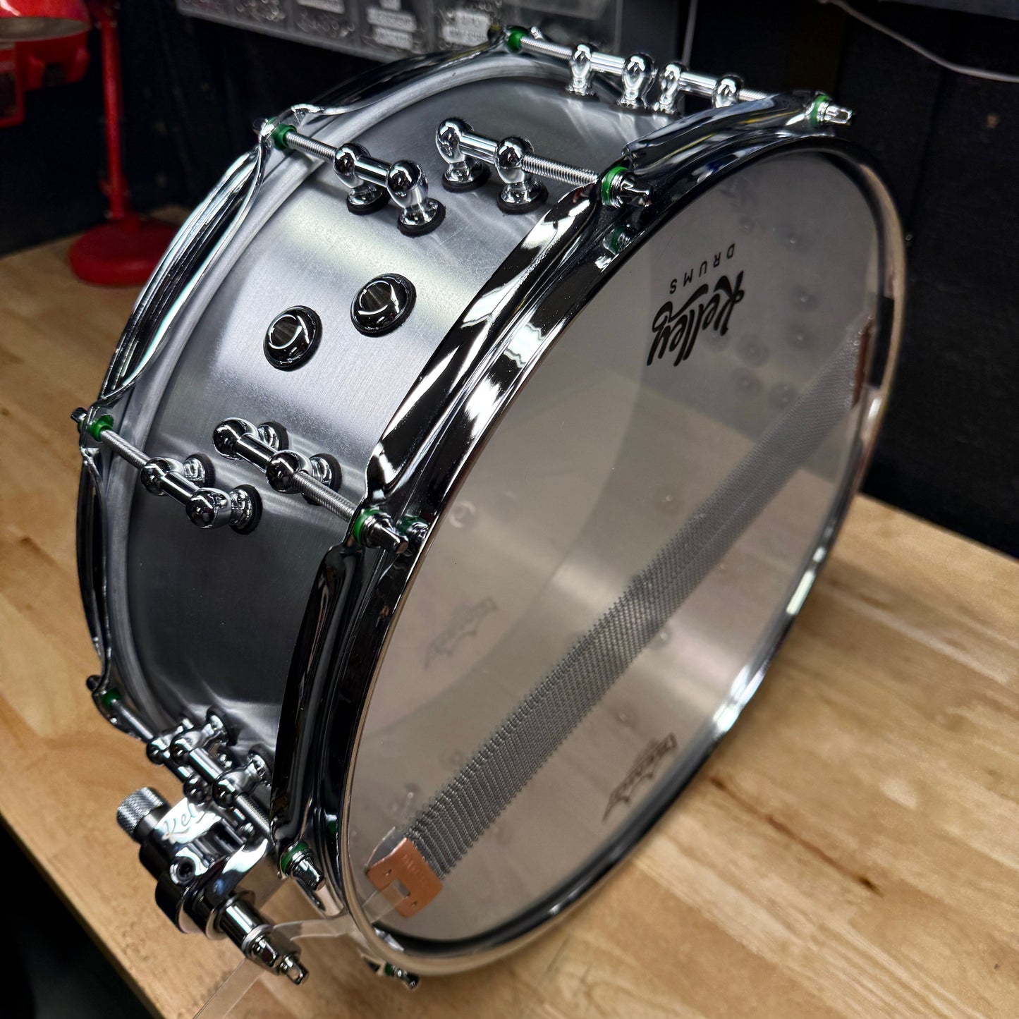 5.5x14, hand brushed Aluminum Snare Drum