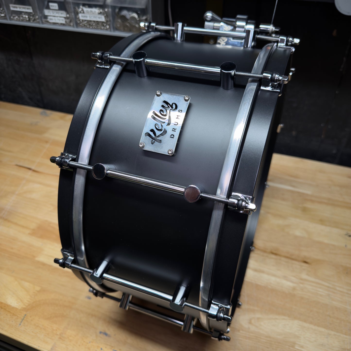 6.5”X14”, Matte Black Brass Snare