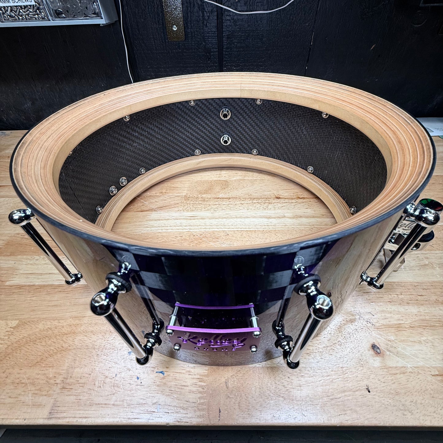 6x14, Purple/Black Carbon Fiber Snare
